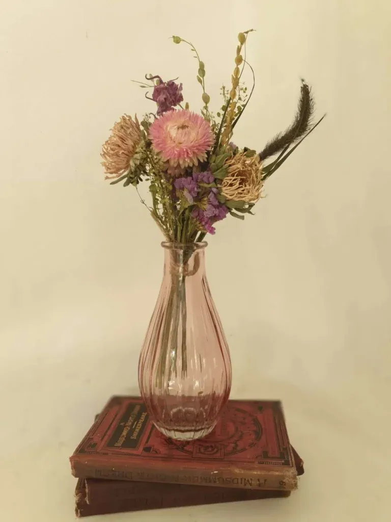 Dried Flower Posy and Vase in Gift Box
